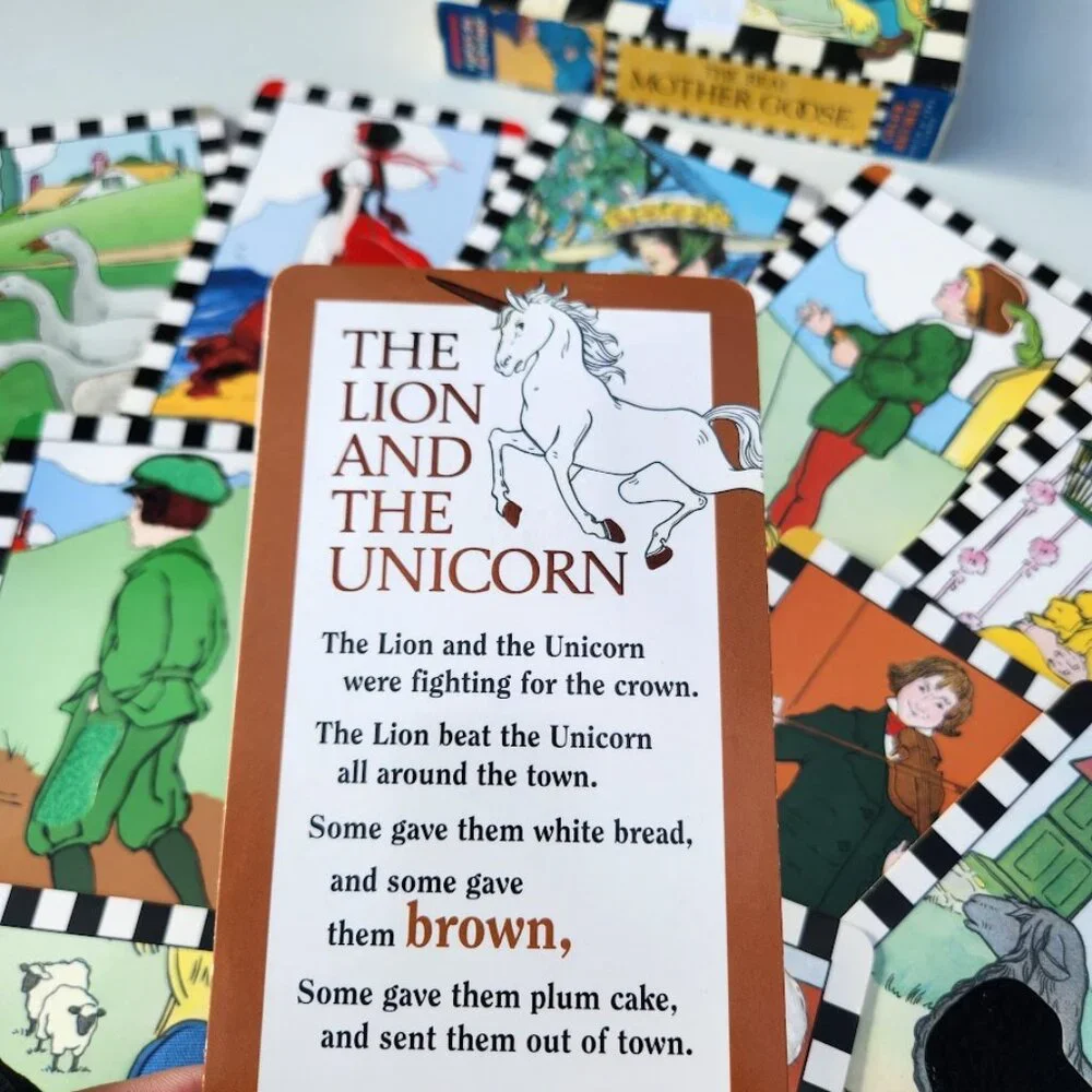 VINTAGE Mother Goose Color Rhymes Scholastic Hand-On Learning Flash Cards School